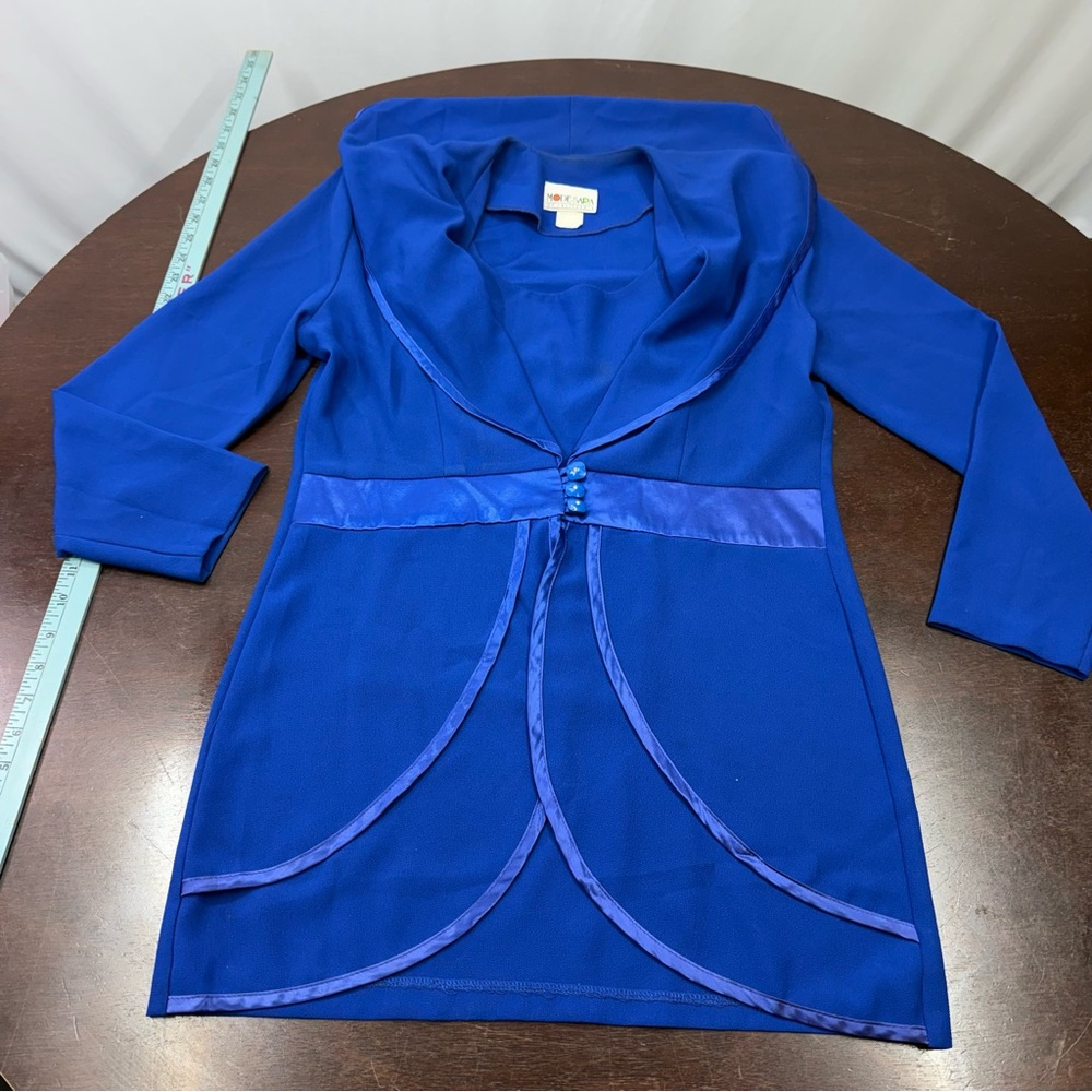 Royal Blue Women's Shawl-Collar Blazer Cardigan - NOTATIONS